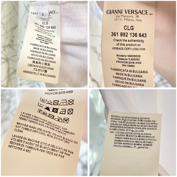 GIANNI VERSACE COLLECTION WHITE BLUE PRINT SHORT SLEEVE CREWNECK T-SHIRT TEE - Picture 6 of 6